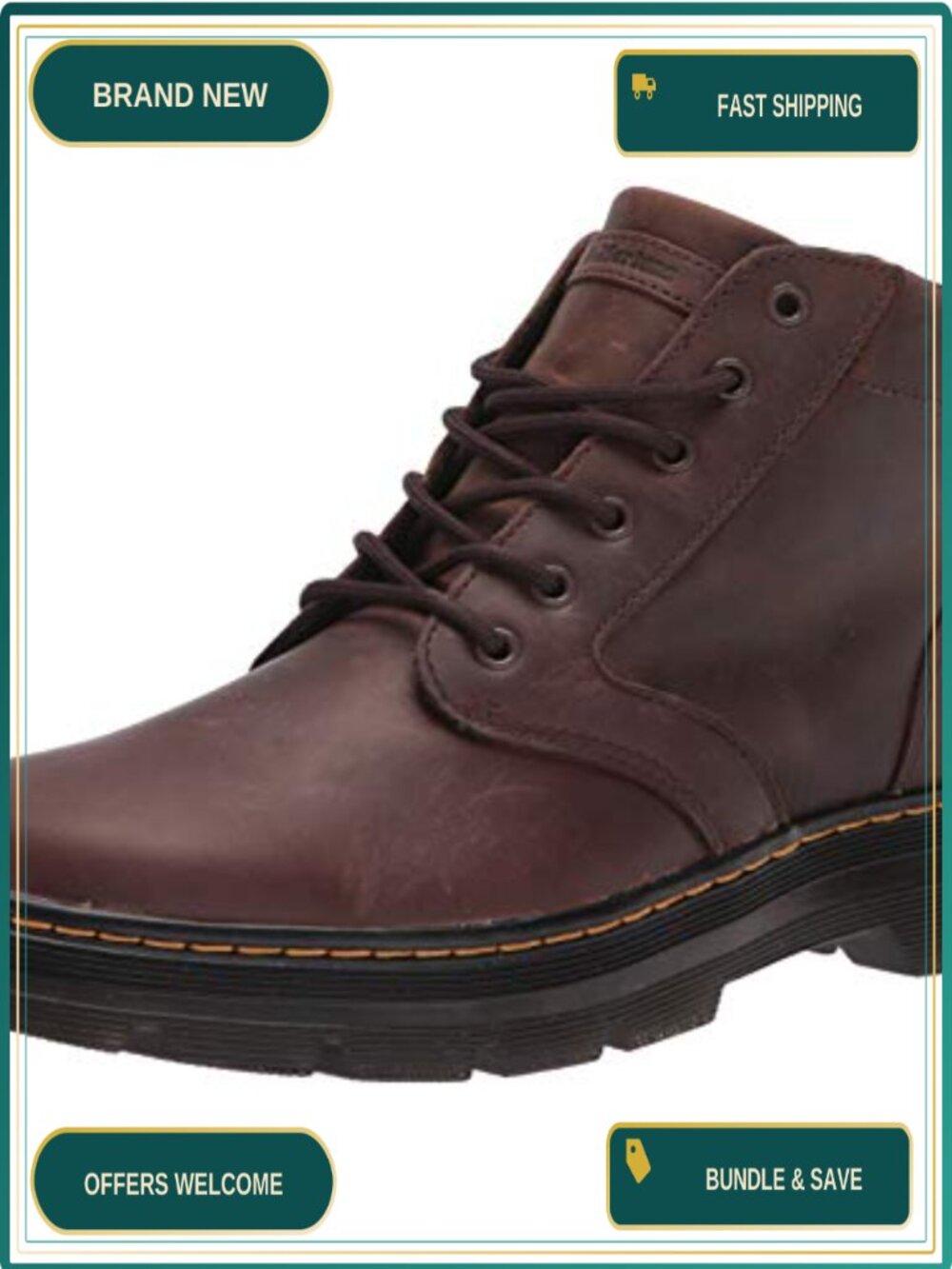 Dr. Martens Bonny Leather 6 Eye Ankle Boot Unisex Work Combat